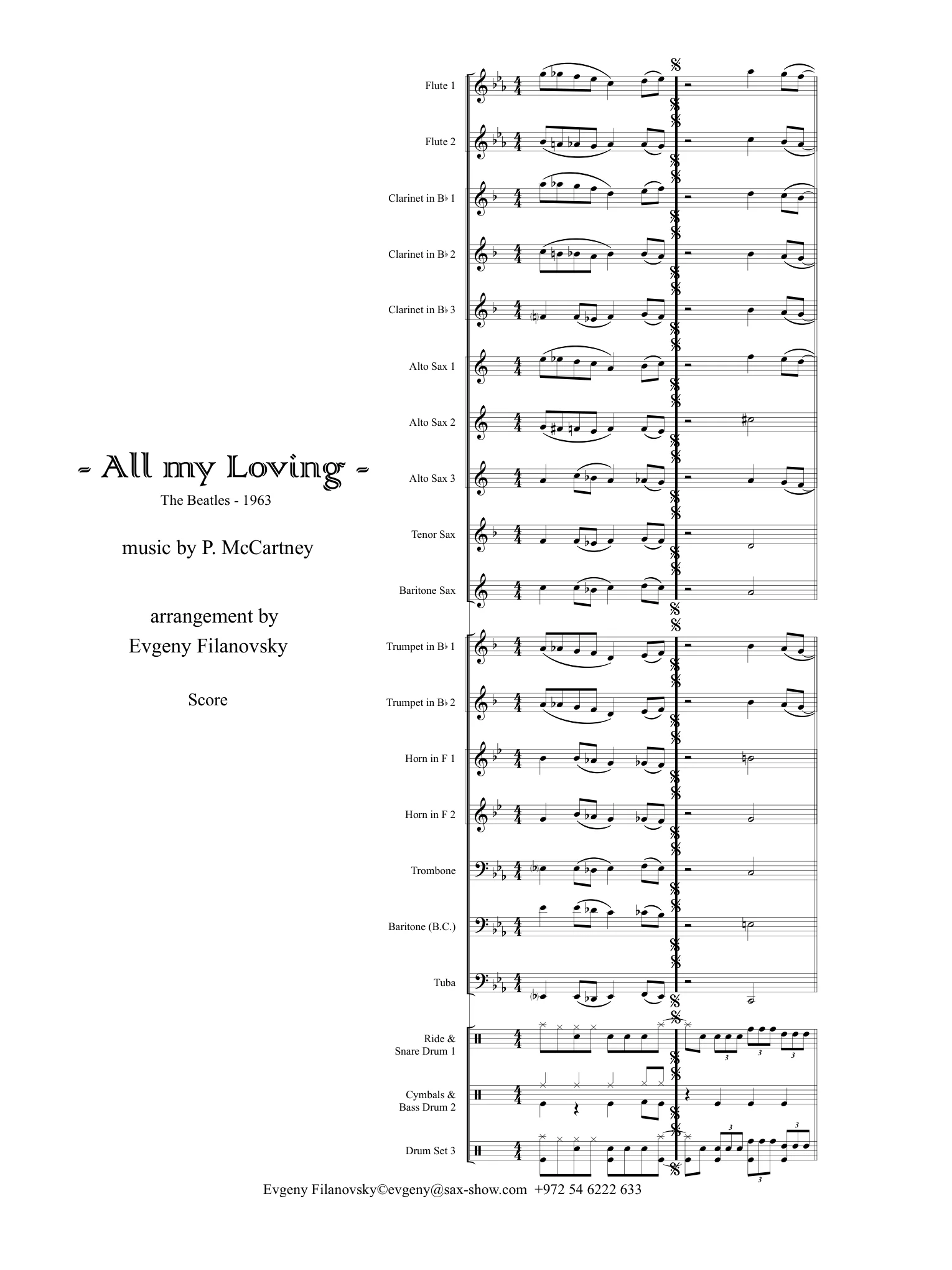 עמוד ראשון של All My Loving