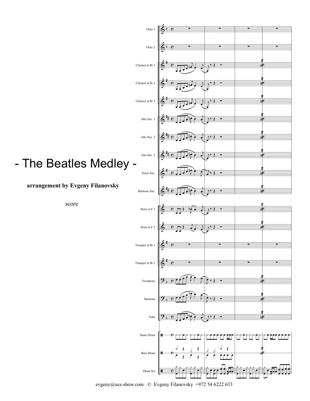 First page of Beatles Medley