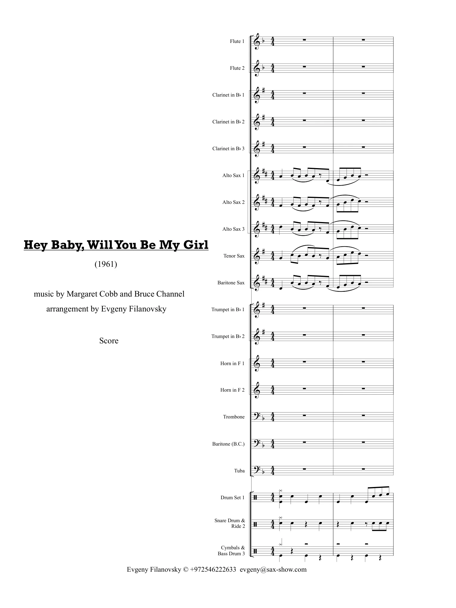 First page of Hey Baby, Will You Be My Girl