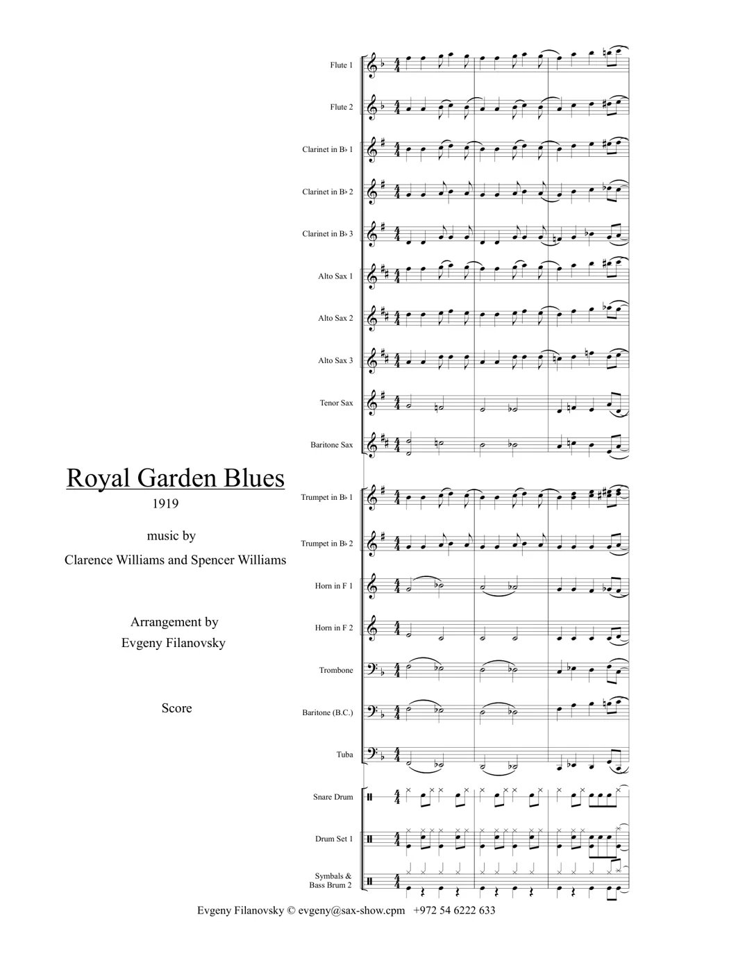 עמוד ראשון של Royal Garden Blues